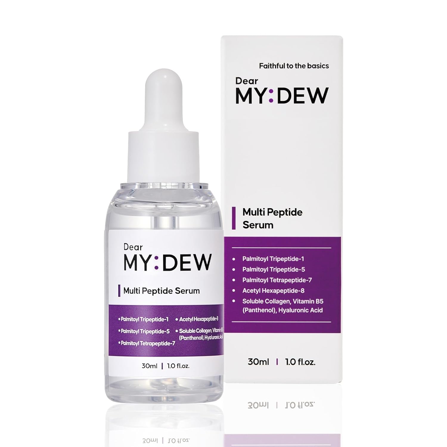 Multi Peptide Complex Serum, Matrixyl 3000, Argireline, Vegan Collagen, Niacinamide, Hyaluronic Acid for Anti-Aging, Anti-Wrinkles, Collagen Boost for Elasticity, Korean Skincare, 1Fl Oz