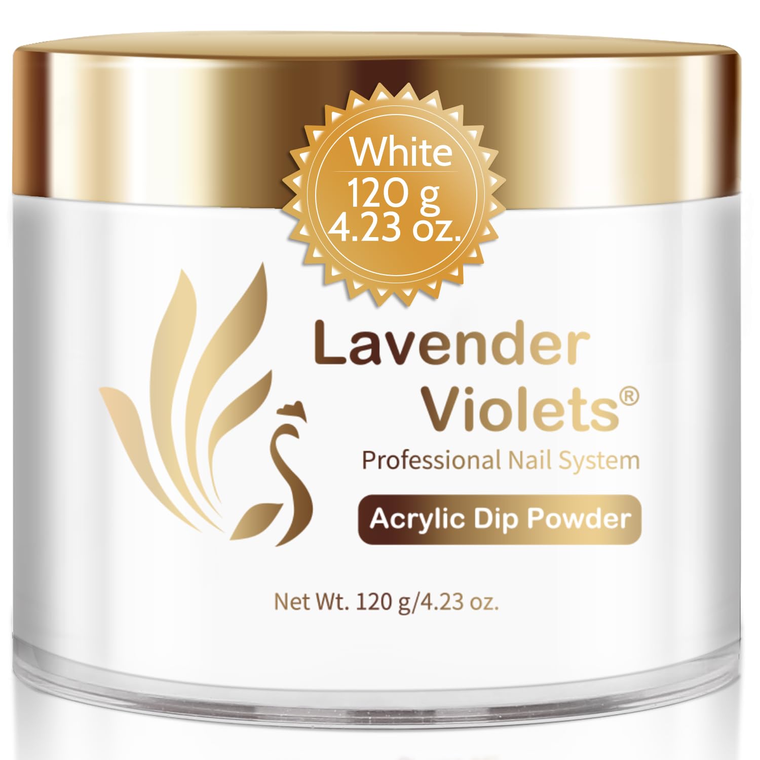 White Acrylic Dip Powder for Nails 4.23oz/120g Big Capacity Professional Nail Powder Refill Polymer for Salon French 3D Manicure Extension Nail Art Carving No Need Nail Lamp L002