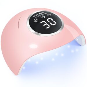 72W UV LED Nail Lamp Light Dryer for Nails Gel Polish with 18 Beads 3 Timer Setting & LCD Touch Display Screen, Auto Sensor, Professional Nails, Pink……