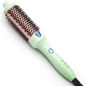 K&K Pro Thermal Brush, 1 1/2 Inch Ionic Heated Round Brush for Blowout Look, Tourmaline Ceramic Hot Bristle Get Natural Curls, Creates Salon-Quality Blowouts, Dual Voltage for Travel