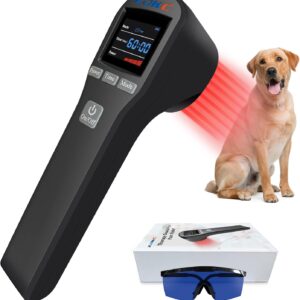 Cold Laser Therapy Device for Muscle & Joint, 4x808nm+16x650nm, Pain Relief, Accelerate Healing, Home Light Therapy for Dogs, Cats, Horses and Animals(Black)