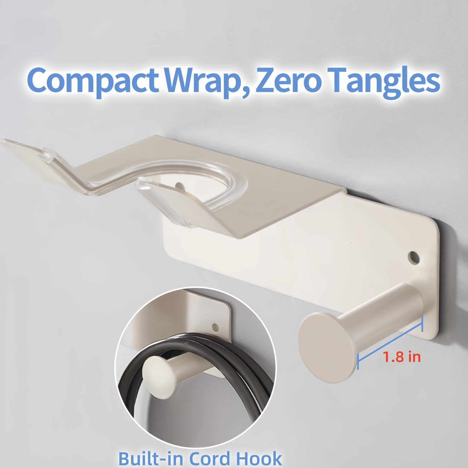Hair Dryer Holder Stainless Steel, Blow Dryer Holder Self Adhesive, Hair Dryer Holder Wall Mounted Compatible with Dyson, Hairdryer Holder for Bathroom White PTALSEAW - Image 4
