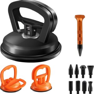 Dent Puller, Car Dent Puller, 3 Pack Dent Remover Tool for Car Suction Cup Dent Puller and Paintless Dent Removal Kit Metal Tap Down Pen with 9 Heads Tips for Car Body,Glass,Tiles,Objects