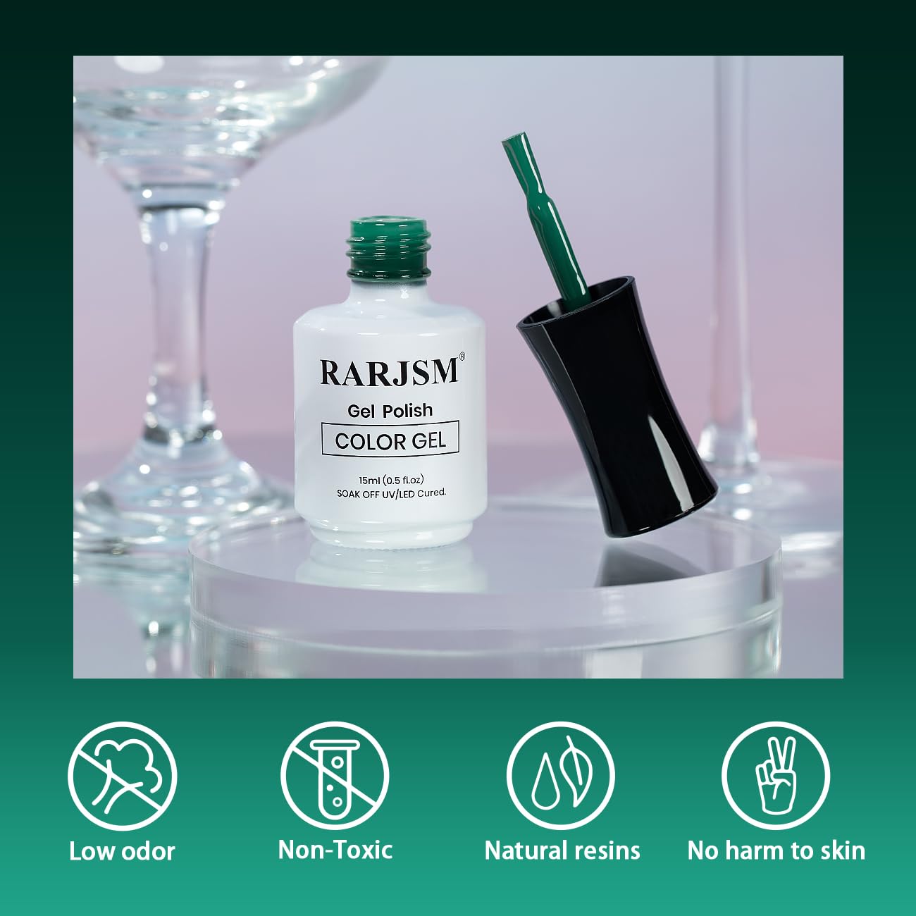 RARJSM 15ML Chameleon Gel Nail Polish Bright to Dark Green for DIY Art - Image 5