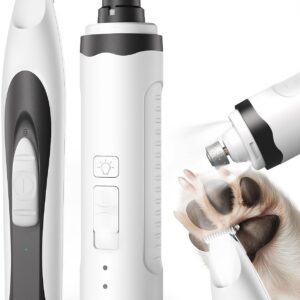 oneisall Quiet Dog Trimmer for Paws Dog Nail Grinder Paw Trimmer with 2 LED Lights 35dB Grooming Kit Safe Nail Kit Cordless Rechargeable Electric Clippers