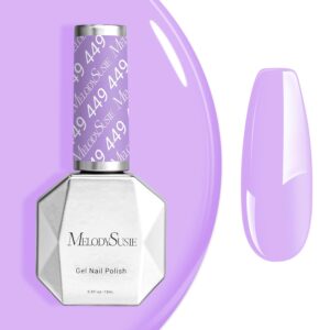 MelodySusie 15ML Gel Nail Polish, Lavender Purple Color Nails Soak Off UV LED Light Purple Gel Polish Gift for Women Nail Art Manicure Salon DIY Nail Design Decoration at Home-449