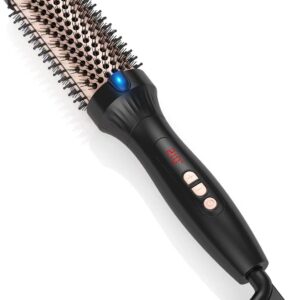 Thermal Brush Heated Round Brush Thermal Hair Brush Hair Curling Brush Ceramic Titanium Barrel, 30s Fast Heating, Tourmaline Ionic Technology for Salon-Quality Blowouts Curls Waves at Home