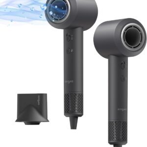 High Speed Ionic Hair Dryer, 1500W, Professonal Blow Dryer 110,000 RPM Brushless Motor for Fast Dry, 600M Negative Ions, Low Noise for Home Travel with 360° Magnetic Nozzle
