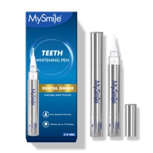 MySmile Non-Sensitive Teeth Whitening Pen Mint Gel Enamel Safety 8ML 30+ Treatments Fast Remove 20 Years of Stains Care Oral Bright Smile Alternative Teeth Whitening Strips ﻿