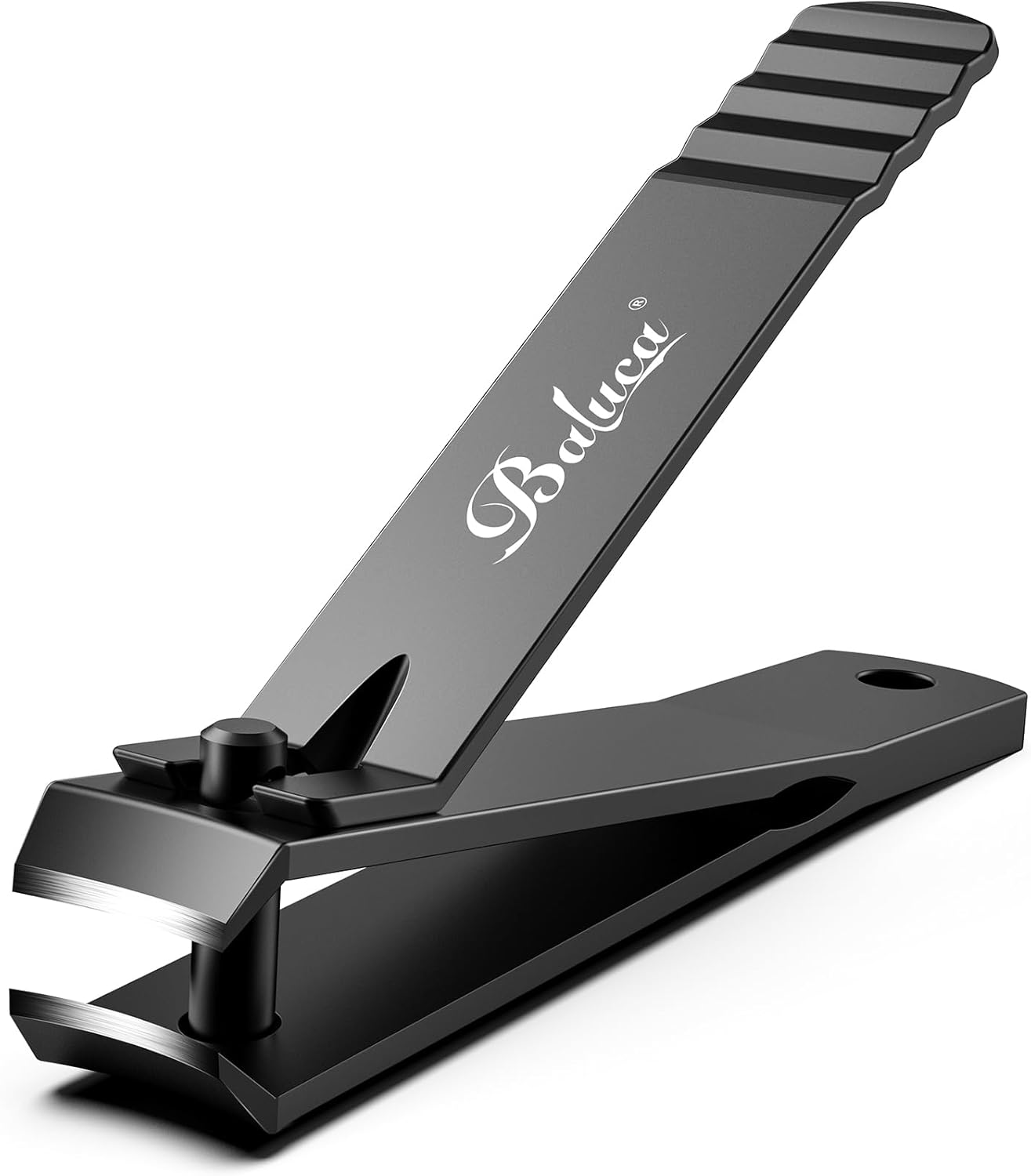BALUCA Curved Toenail Clipper for Thick Nails, Heavy Duty Stainless Steel Toe Nail Clippers for Seniors, Men & Women, Stainless Steel Nail Cutter for Accurate Trimming and Grooming (All Black)
