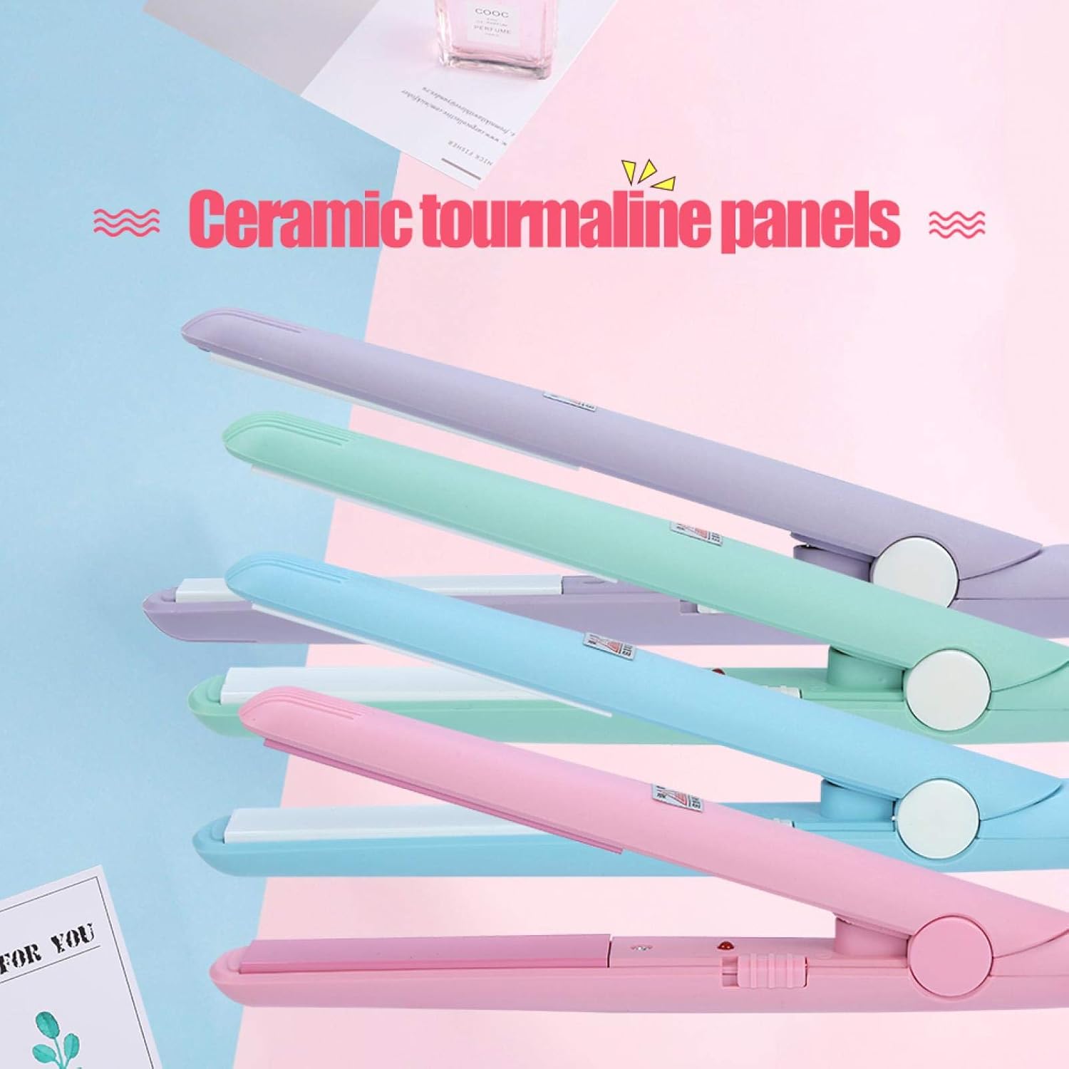 Mini 2-in-1 Ceramic Tourmaline Hair Straightener and Curler for Short Hair Anti-Frizz Touch Control - Image 4