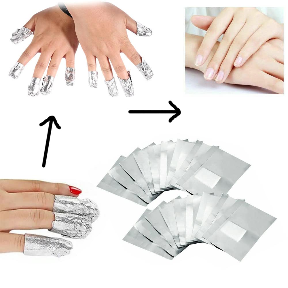 400 Pc Professional Aluminium Nail Polish Remover Foil Wraps with Lint-Free Cotton Pads - Image 2