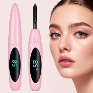 Heated Eyelash Curlers Electric Eyelash Curler with LED Display, 3 Temperature Modes Anti-Burn USB Rechargeable Natural Curling 24H Long Lasting for Women Makeup Tools Gifts FEN423