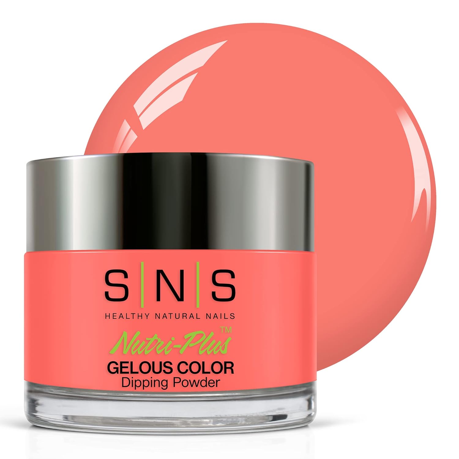 SNS Nail Dip Powder, Gelous Color Dipping Powder - Eyes For You (Peach/Coral), EE18 - Long-Lasting Acrylic Nail Color & Polish Lasts 14 Days - Low-Odor & No UV Lamp - 1.5 Oz