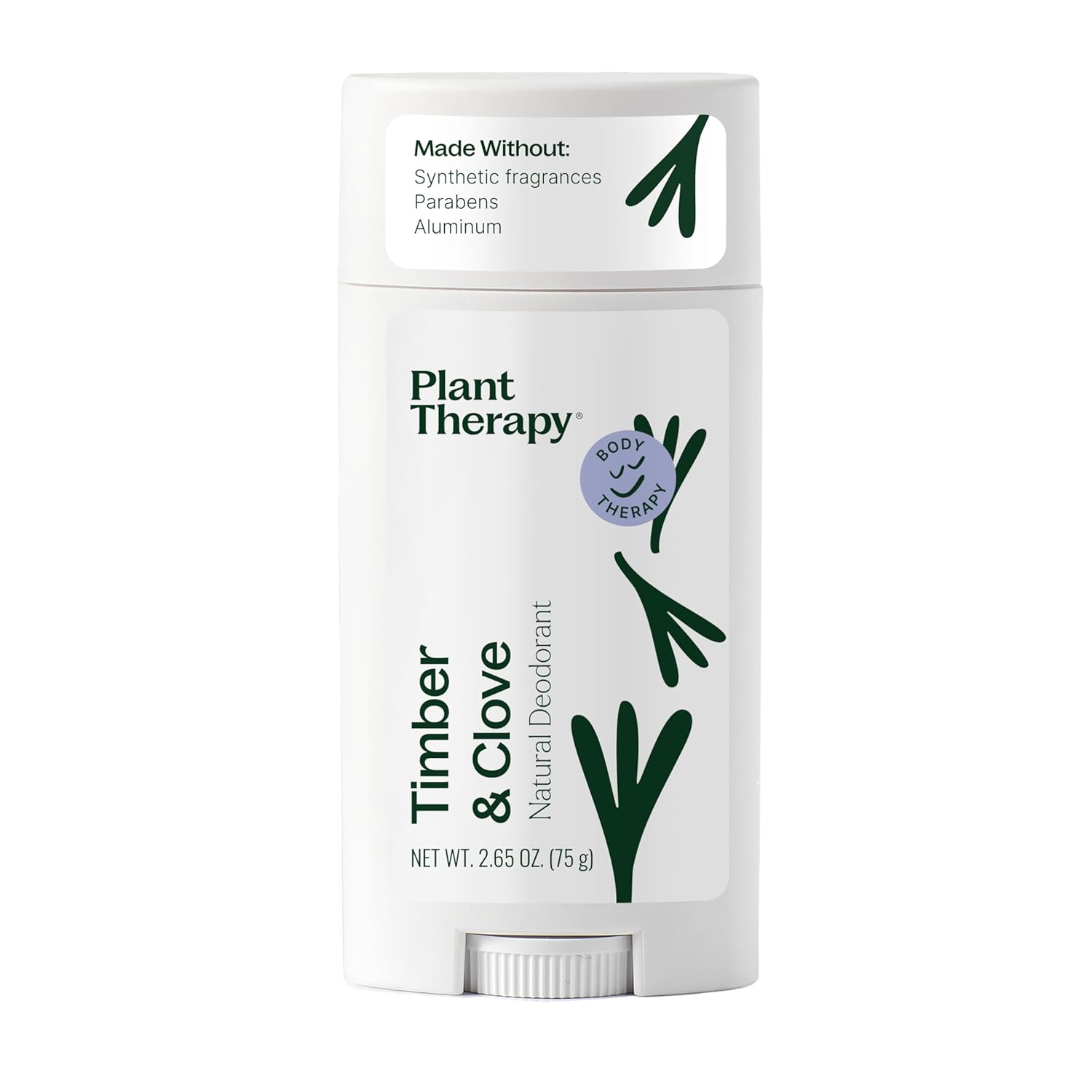 Plant Therapy Timber & Clove Natural Deodorant Aluminum Free 2.65 oz. Made with Natural Ingredients, Paraben Free, Neutralizes Odor, Absorbs Wetness, Non-GMO, Cruelty Free, GMP Compliant