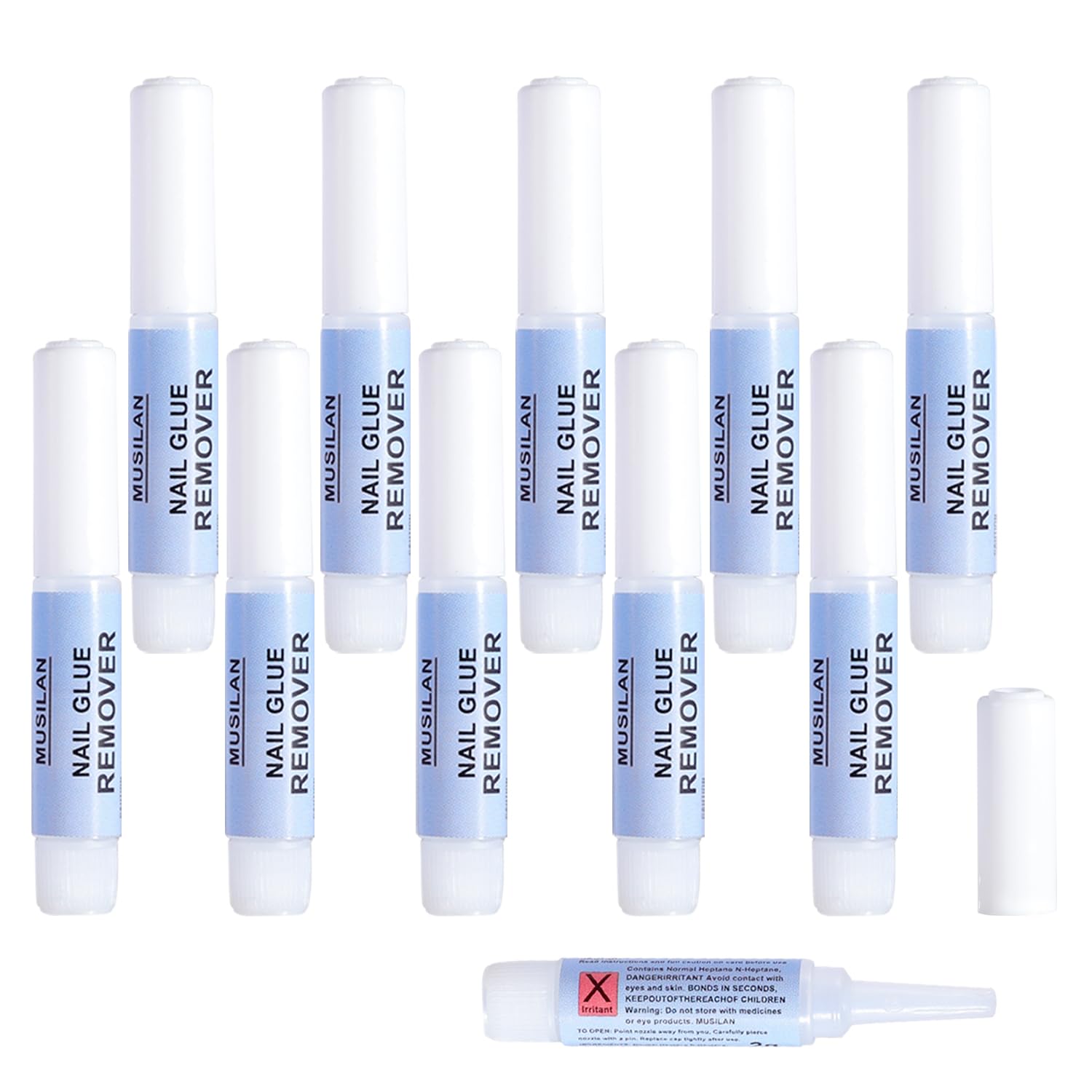 Nail Glue Remover for Press on Nails-11PCS Press on Nail Glue Remover for Fake Nail Tips Acrylic Nail Adhesive Remover Acetone-Free Nail Polish Remover, Easy Remove Remover,Not for Remove Nail Polish