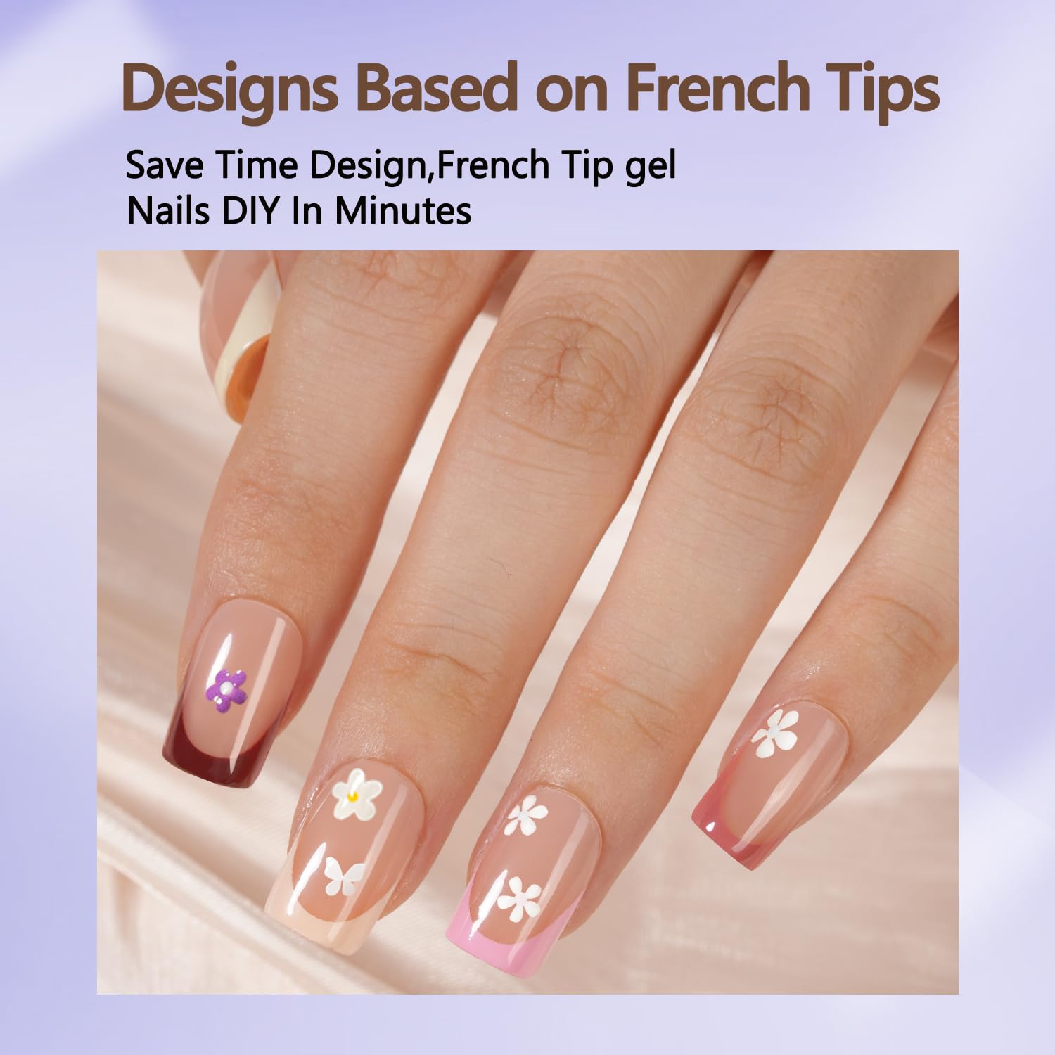 Misssix 160Pcs Short Square French Tip Soft Gel Press On Nails Kit 16 Sizes - Image 4