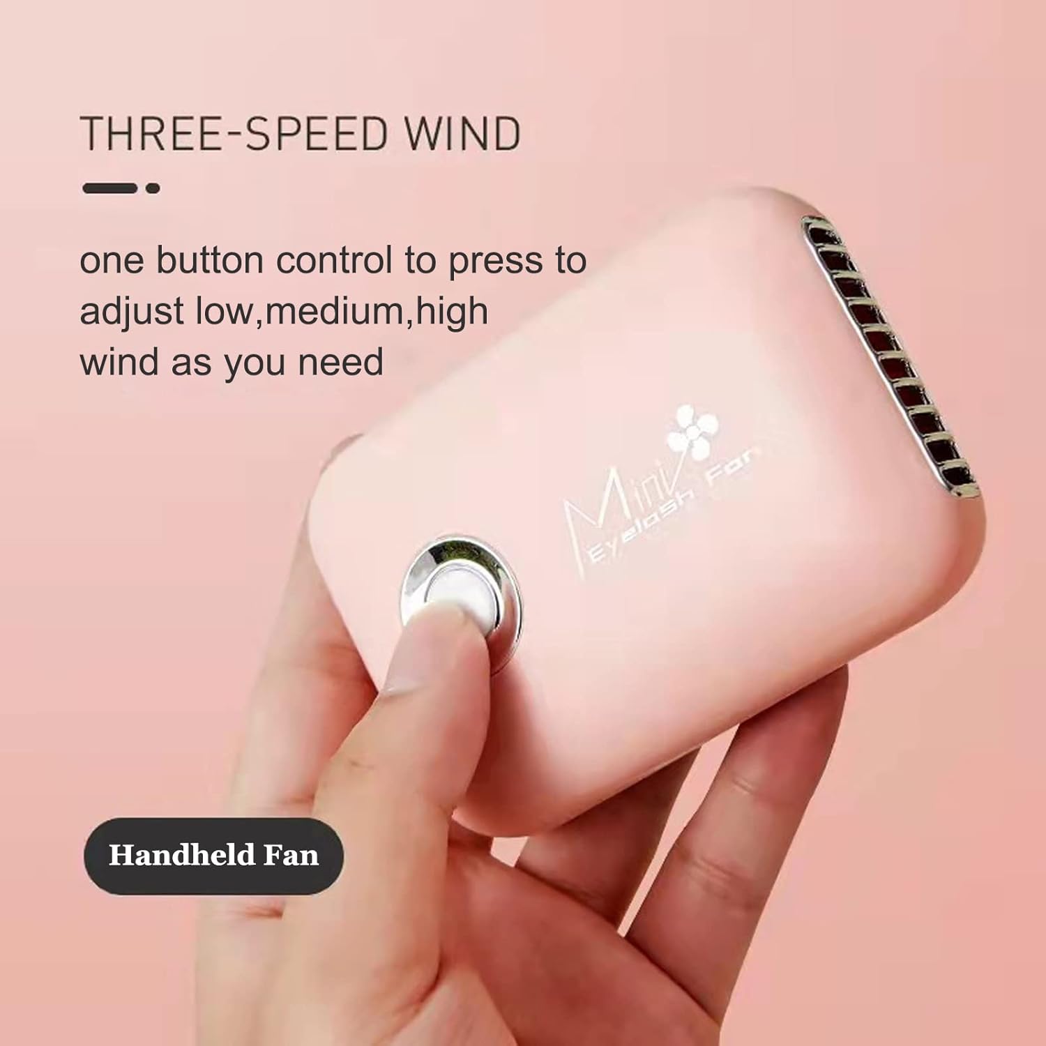 AREMOD Pink Mini Lash Fan Dryer for Eyelash Extensions, Handheld USB Air Blower - Image 5