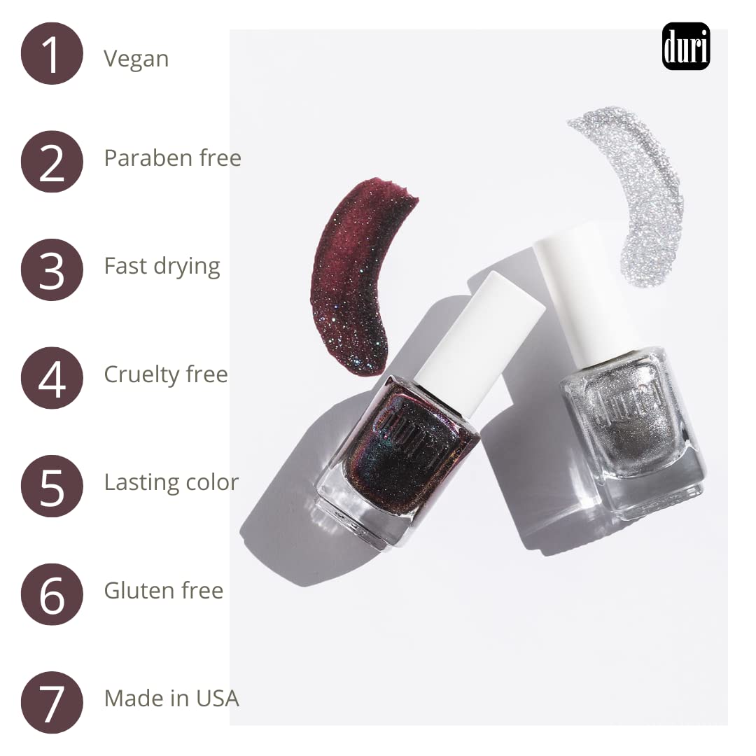 Duri 0.45 Fl Oz Pearl White Shimmer Semi Sheer Long Lasting Nail Polish - Image 5