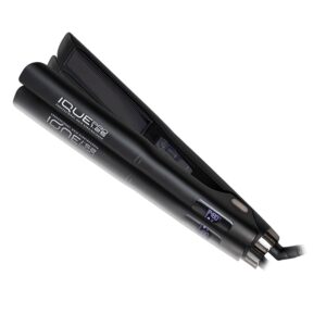 Flat Iron Hair Straightener & Curler 2-in-1 | Nano Titanium with Ionic Function | Heats in 2 Sec | Adjustable Temp up to 480°F | LCD Display | Dual Styling Tool | Dual Voltage 100-240V | 1.25"