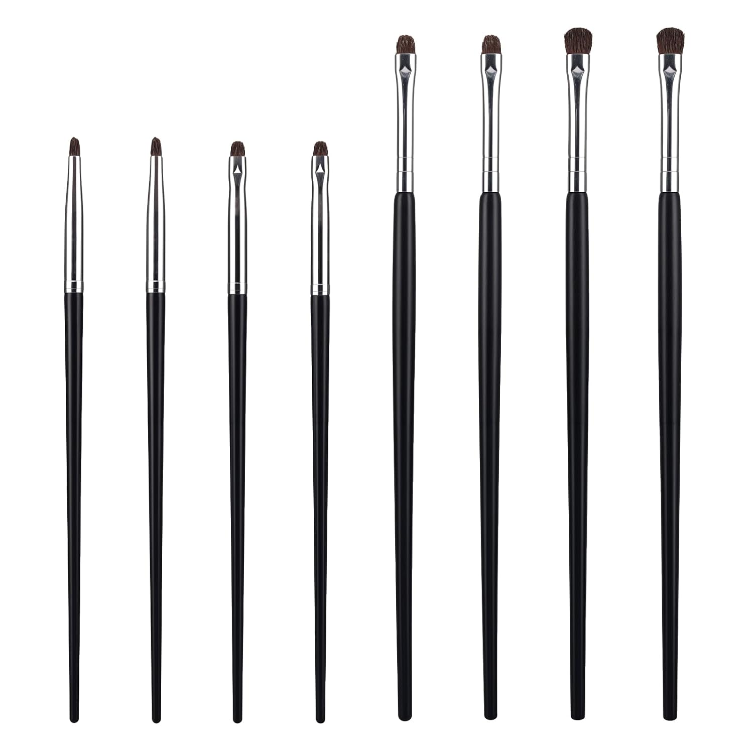 Mini Smudge Brush for Eyeliner Eyeshadow Brushes Eyeliner Brushes for Powder Gel Cream Liquid Concealer Eyeliner Blending Highlighting Brush Concealer brush Soft Natural Pony HairBrush Eye Makeup