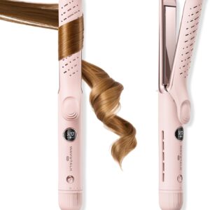 Wavytalk Upgrade Airflow Styler Curling Iron Flat Iron, Whirlwind Pro, 3 Air Modes with LED Display, Anti-Scald 1.25" Curling Wand,2-in-1 Hair Straightener and Curler with Cooling Air to Lock in Style