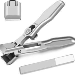 Toenail Clippers for Seniors Thick Toenails, Large Toe Nail Clippers for Men with Catcher, Heavy Duty Mens Nail Clippers with Straight Blade Sharp Long Handle Fingernail Clipper Gifts for Men Dad Him
