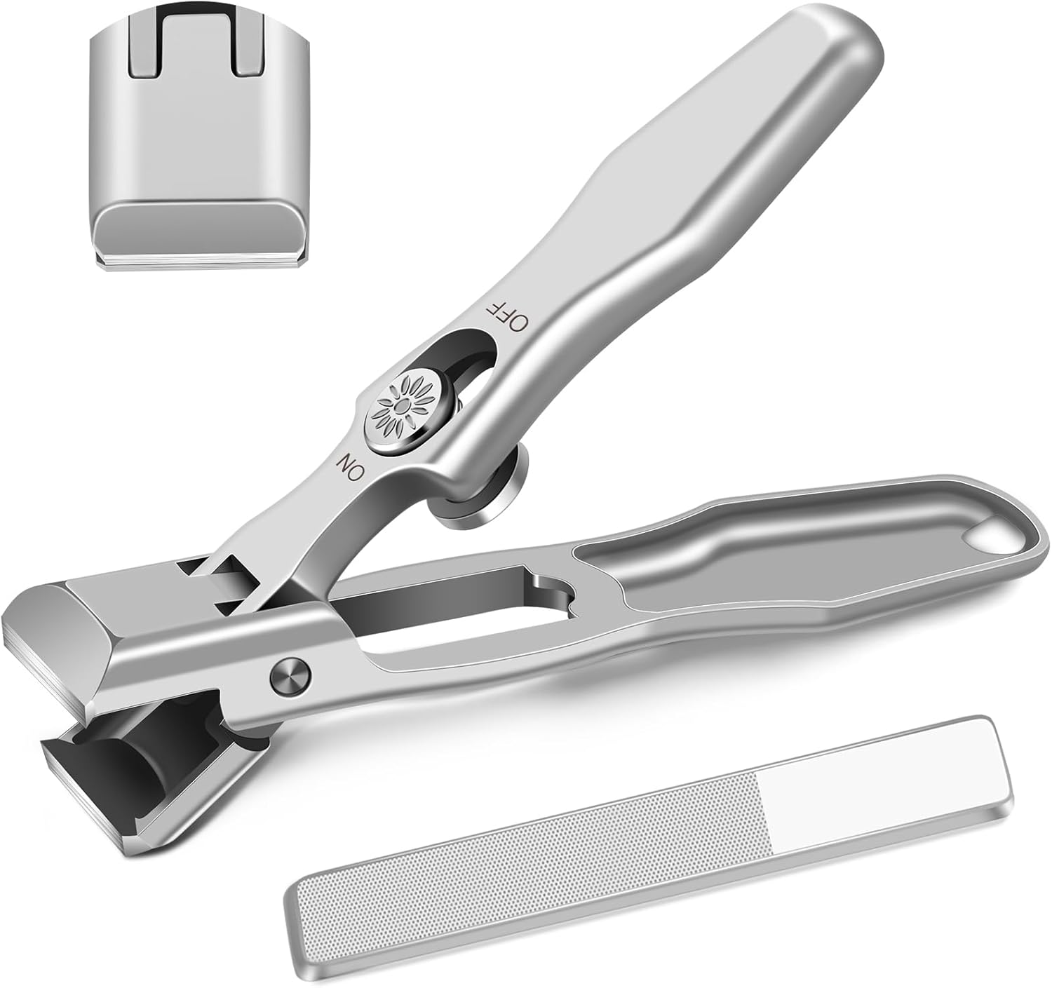Toenail Clippers for Seniors Thick Toenails, Large Toe Nail Clippers for Men with Catcher, Heavy Duty Mens Nail Clippers with Straight Blade Sharp Long Handle Fingernail Clipper Gifts for Men Dad Him