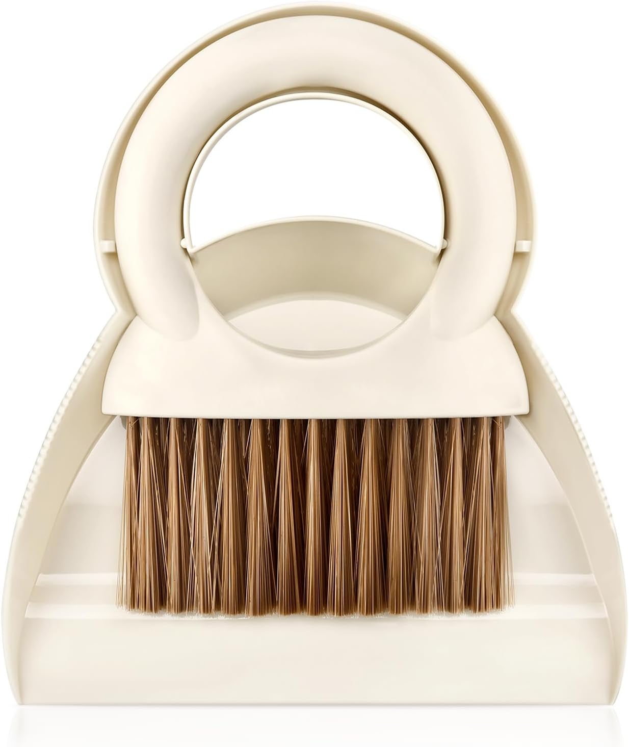 Mini Hand Broom and Dustpan Set: Small Brush and Pan for Cleaning Home, Camping, Pets - White