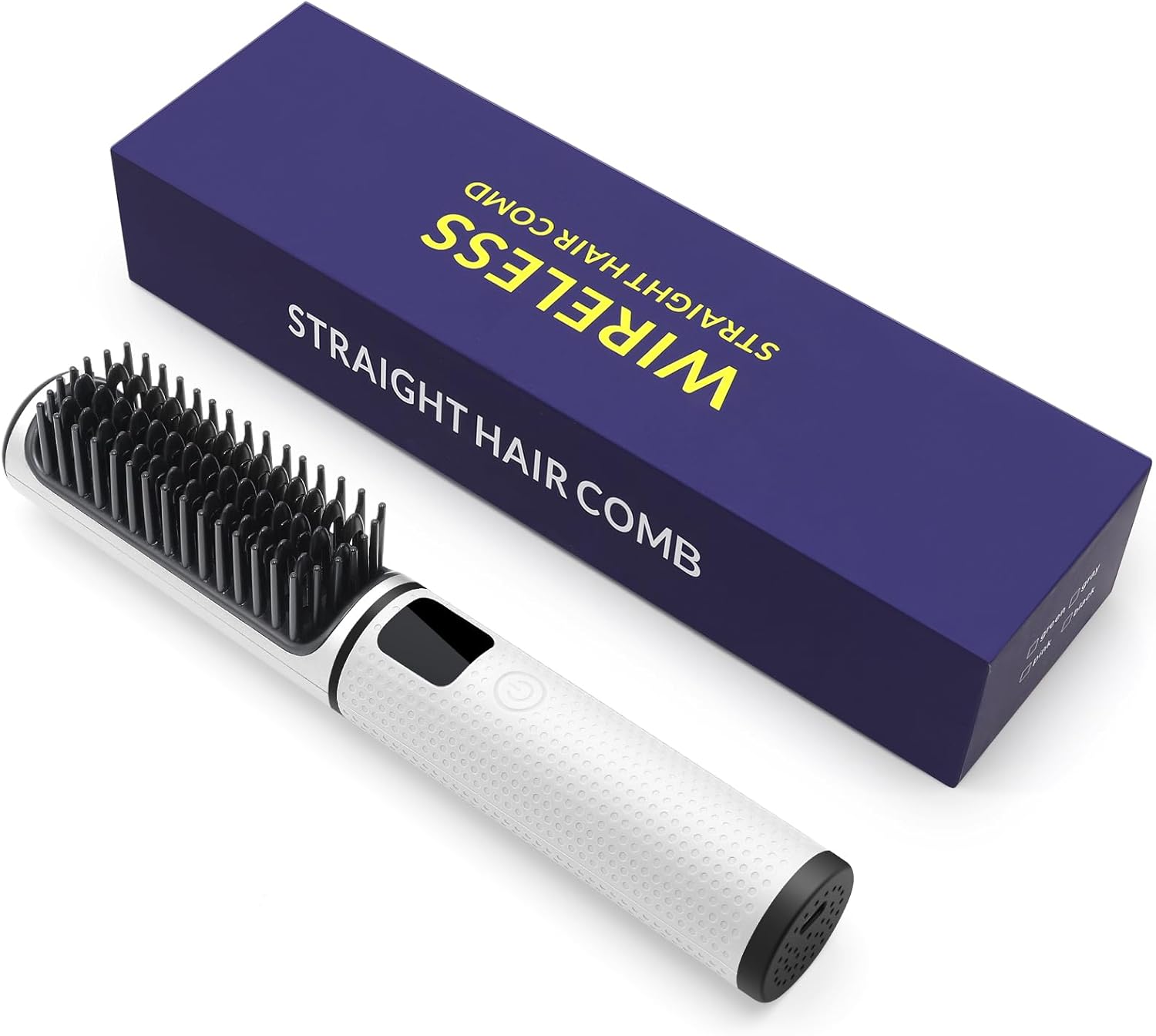 iTayga Portable 2-in-1 Cordless Hair Straightener Brush for Women, USB Rechargeable 5000mAh White - Image 7