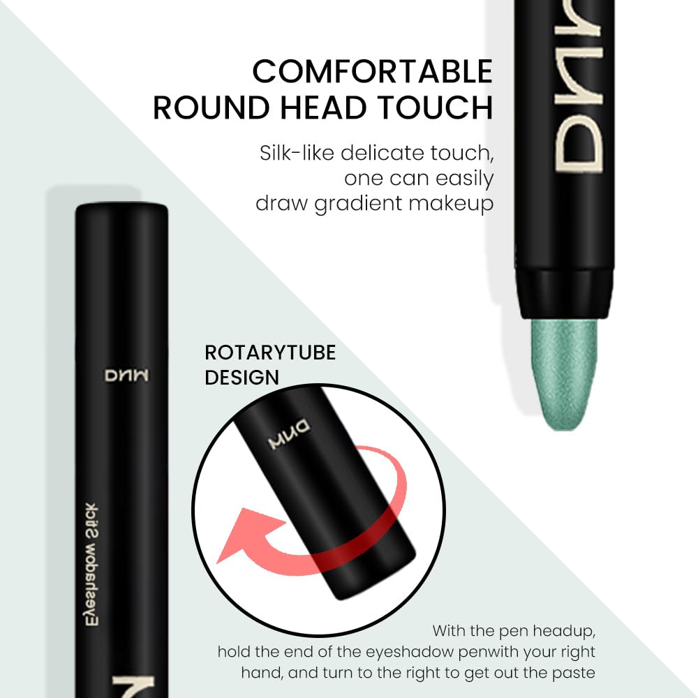 Kaely 2Pcs Waterproof Green Shimmer Cream Eyeshadow Stick Set 34g - Image 3