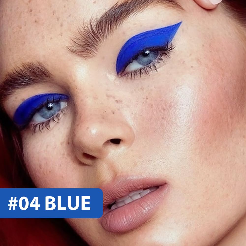 1Pc Blue Waterproof Liquid Eyeliner Set, Long Lasting Ultra-Fine Colorful Eye Liner - Image 2