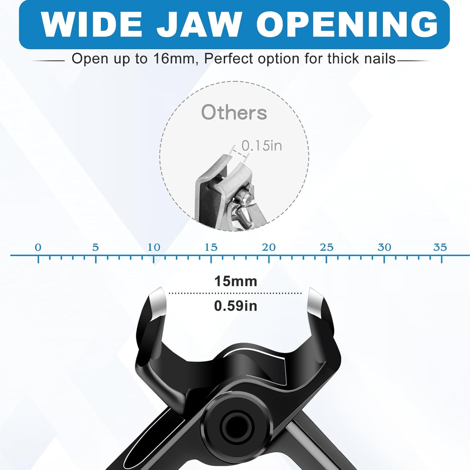 Extra-Wide Jaw Heavy Duty Toenail Clippers for Seniors Thick Nail Trimming - Image 2