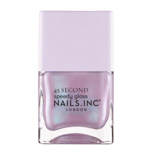 Nails Inc 45 Second Speedy Gloss, Lana, Lilac Shimmer, Metallic, No Chip, Long Lasting, Quick Dry, Air Dry, Professional Manicures & Pedicures, Fingernails & Toenails, Vegan Nail Polish, 0.47 Fl Oz