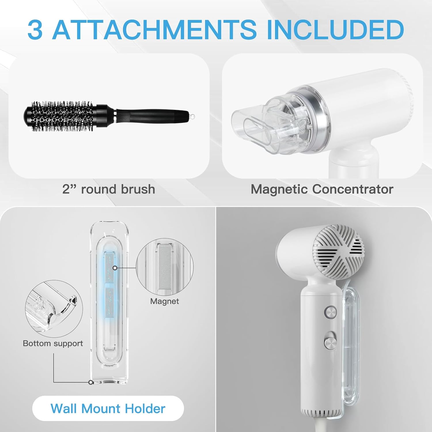 Super Mini High-Speed Ionic Hair Dryer, 200 Million Negative Ions, 110,000RPM, Lightweight Travel Design - Image 4