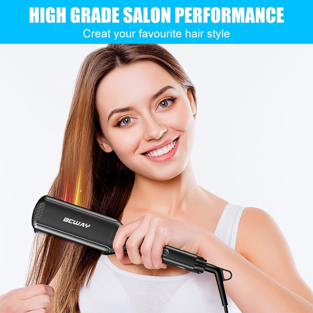 Professional Extra-Large 2.16'' Titanium Hair Straightener 30-Second Heat Up, 5 Settings - Image 2