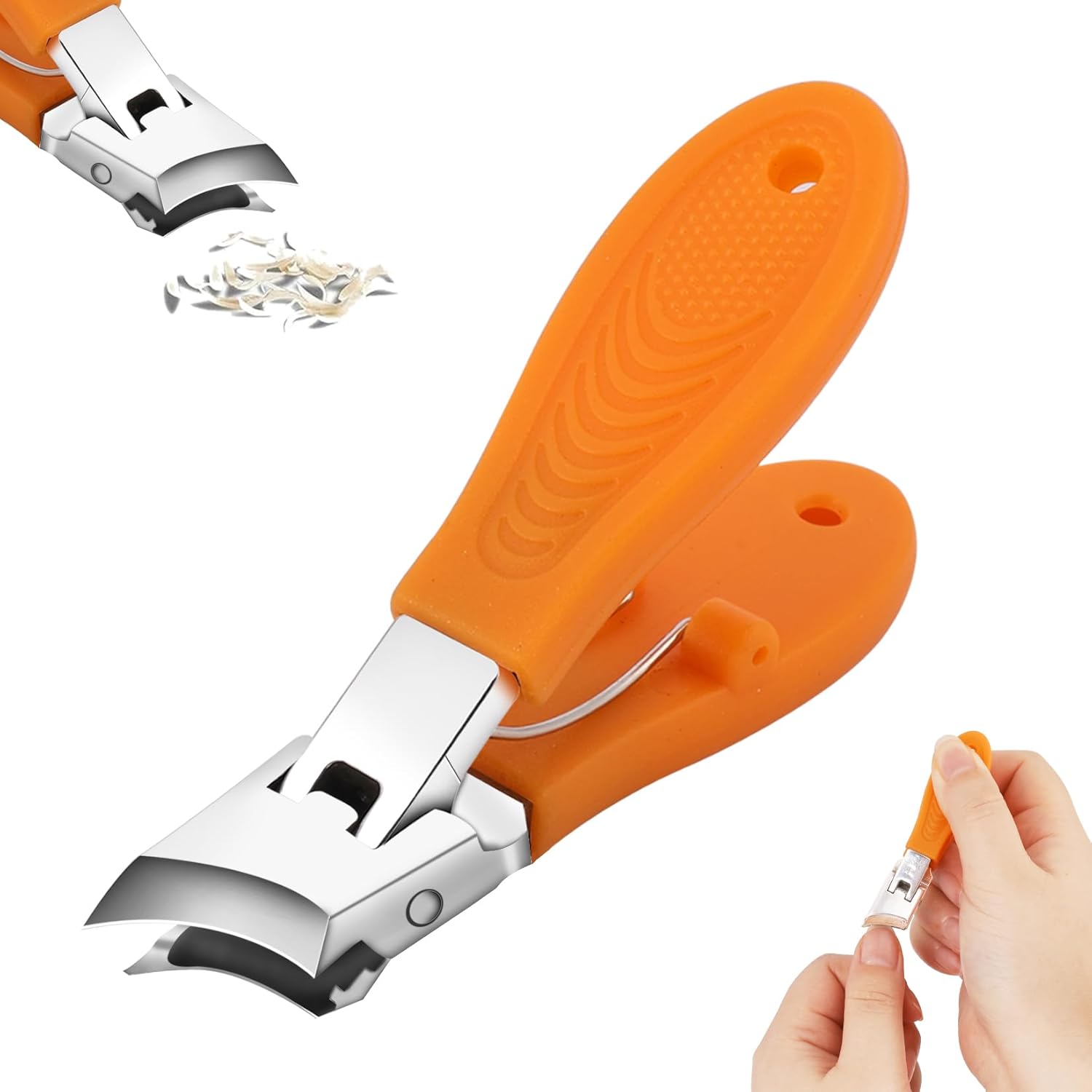 Slanted Nail Clipper Wide Jaw Opening: Anti-Splash Long Handle Nail Trimmer for Men - Anti-Slip Toenail Trimmer Slant Curved for Thick Toe Nails & Ingrown Nails - Podiatrist for Seniors, Men and Women