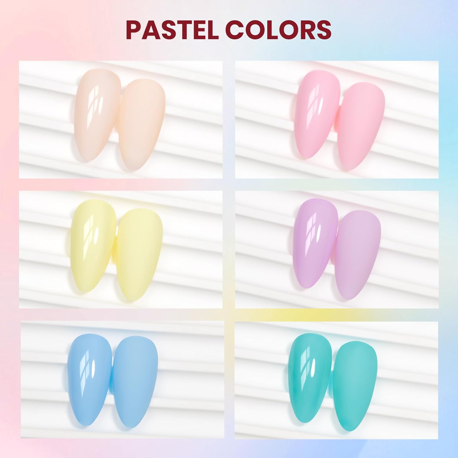 Pastel Nail Polish Set 5 Colors Quick Dry Non-Gel Lacquer for Home Manicures - Image 2