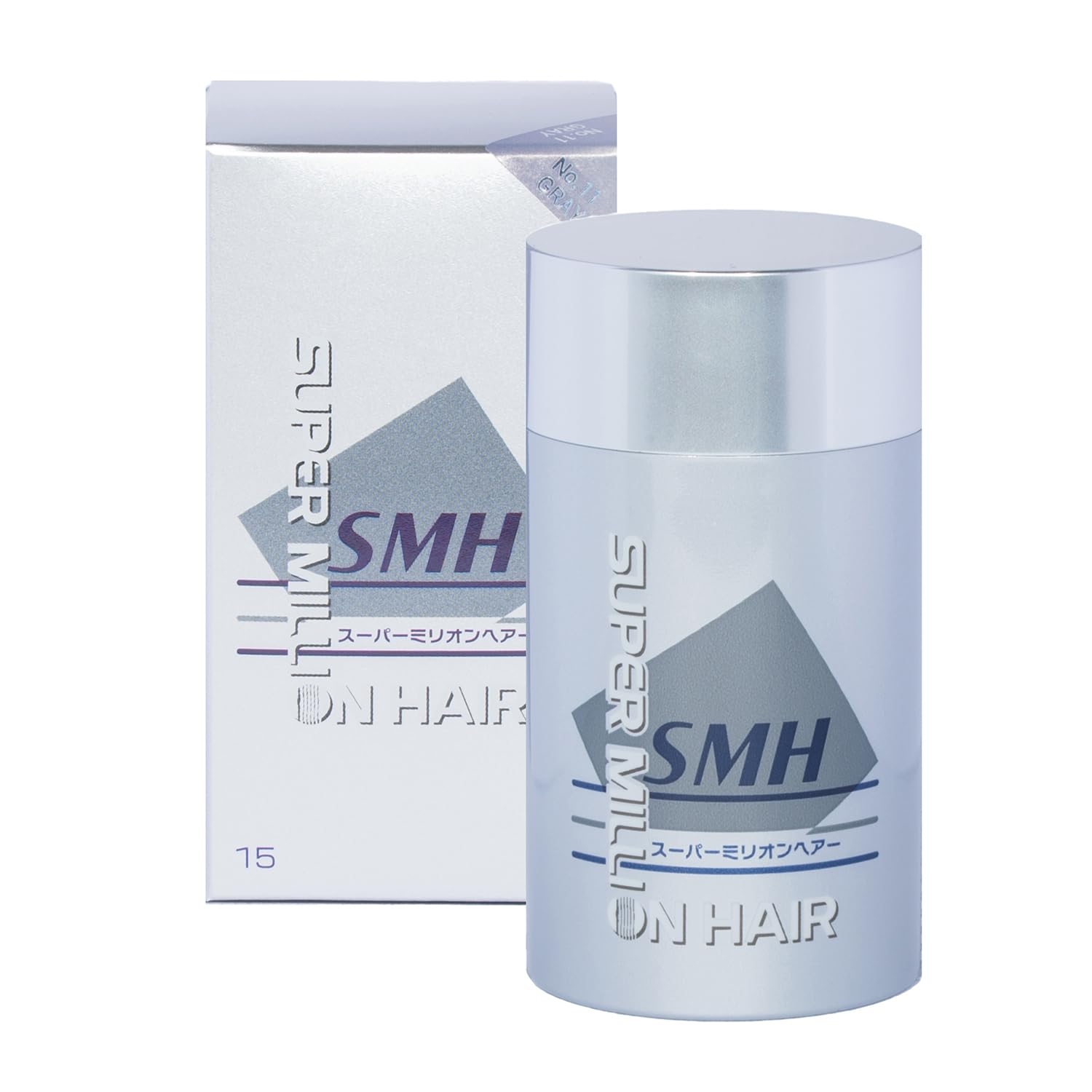 Building Fibers - 15g (Gray) Hair Thickener for Thinning Hair Natural Hair Powder Water Wind Sweat Proof Conceal Hair Loss in 10 Seconds for Women Men SMH-15 11 Made in Japan