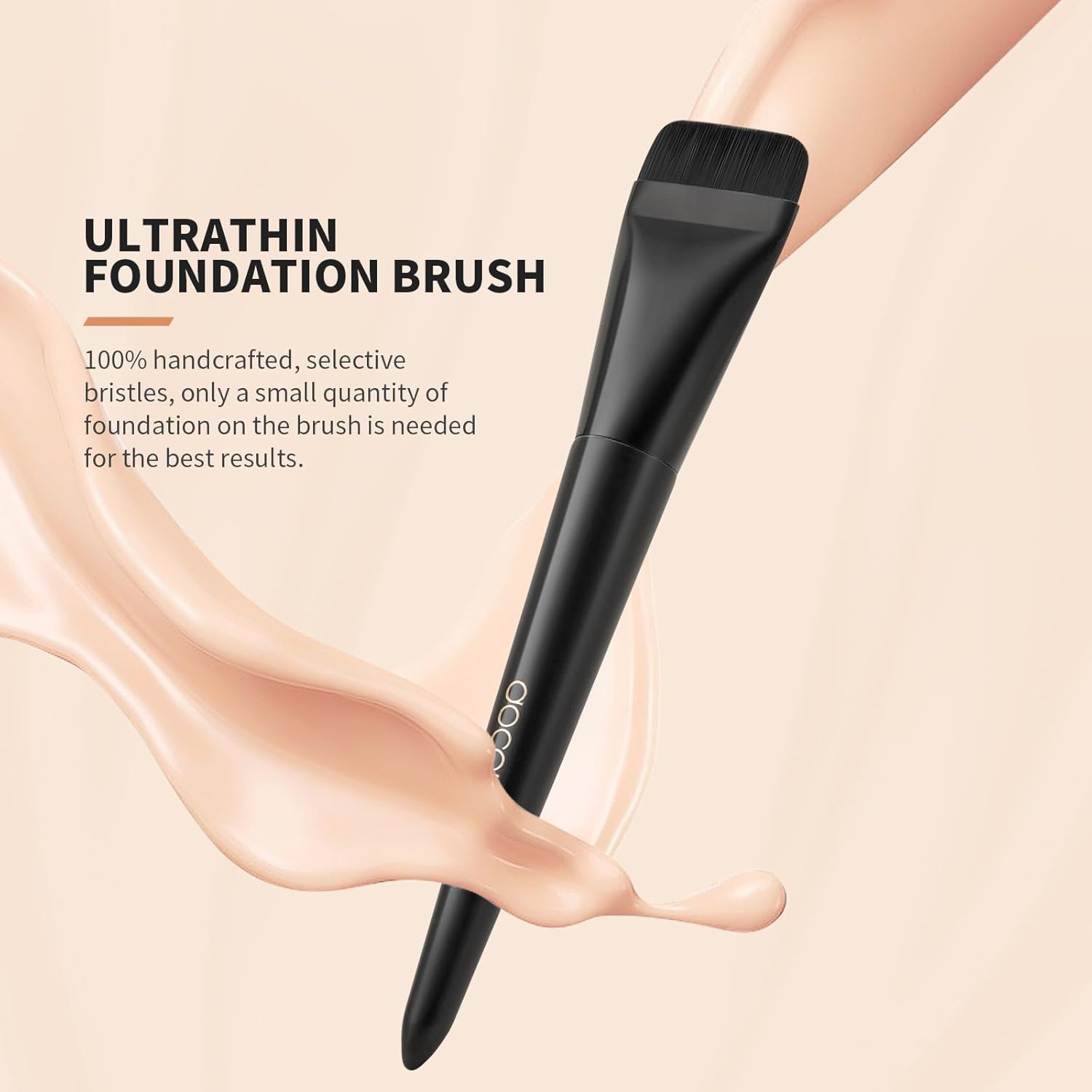 Docolor Ultra Thin Flat Foundation Brush for Liquid Makeup Blending Black - Image 7