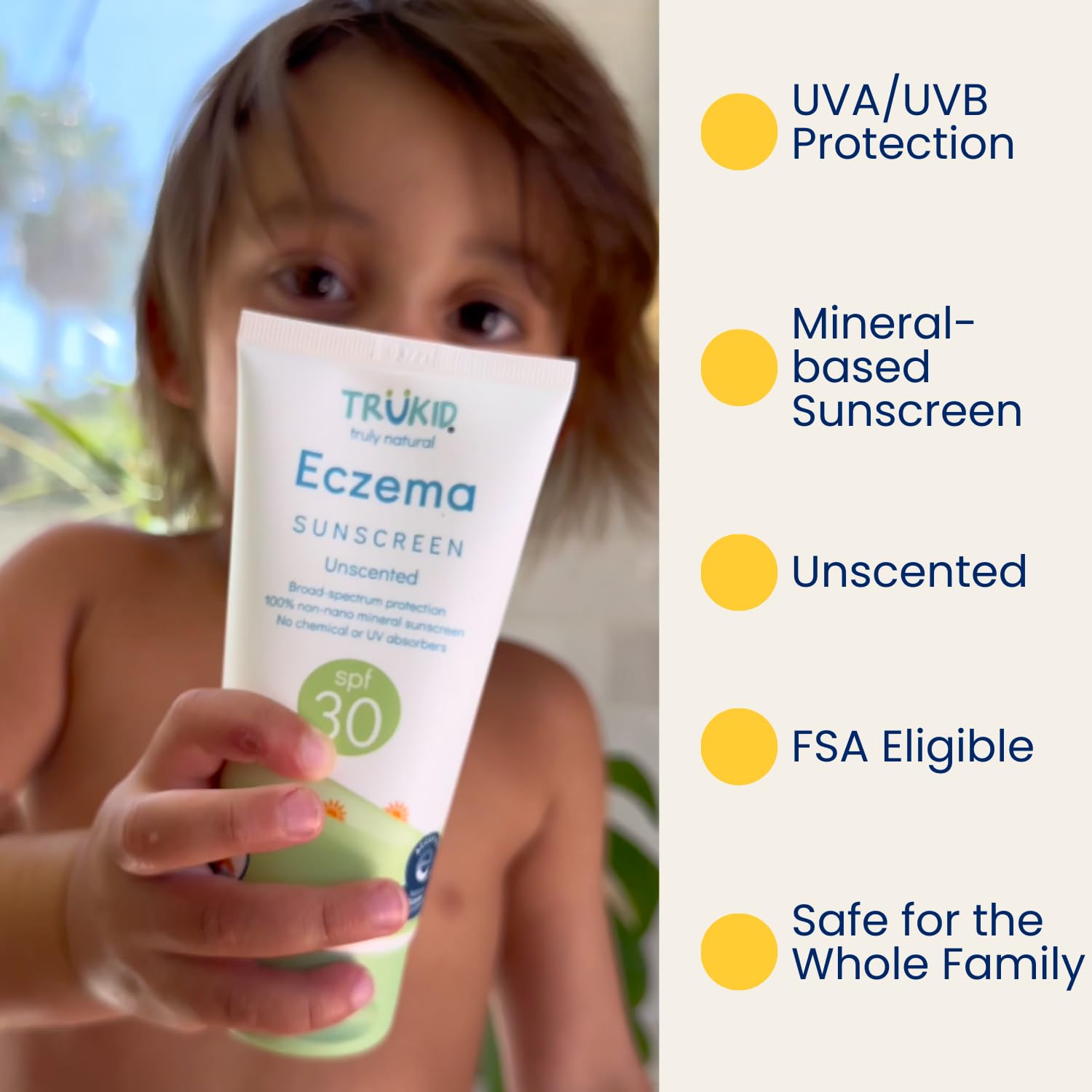 TruKid Eczema SPF30 Unscented 3.4oz Sunscreen Gentle Formula for All Ages - Image 2