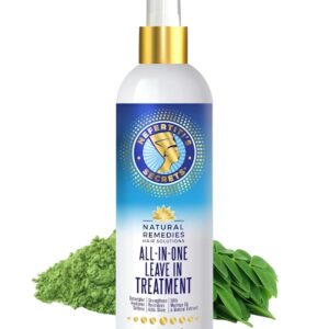 Nefertiti's Secrets All In One Leave-In Treatment, Moringa Oil & Rosemary Hair Conditioner, Strengthen & Stimulates, Heat Protection Spray For Hair Growth, Travel Size Moisturizer - 8 Oz / 236 ml