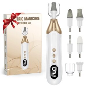 Electric Nail Drill Kit, Electric Nail File, Manicure Kit with Display Screen, 9-Speed Pedicure Kit, Nail Buffer, Nail Filer for Natural Nails, Nail Kit for Beginners with Everything -01031