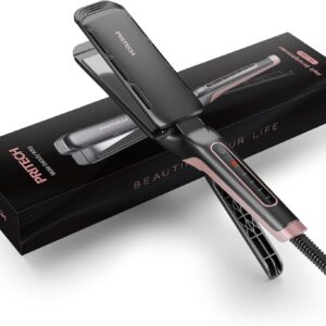 PRITECH Professional Hair Straightener 1.77-inch Wide Plate Titanium Flat Iron, 5 Adjustable Temp(290-450℉), Frizz-Free Dual Voltage Easy Use and Effortless