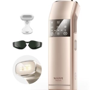 IPL Laser Hair Removal for Women and Men, 2 Lights, 2℃, 16.6 cm² Sapphire Ice Cooling for Sensitive Skin, 4-Pulse Mode for Ingrown Hair, Bikini, Face, Body Permanent Epilator Home Hair Removal Device