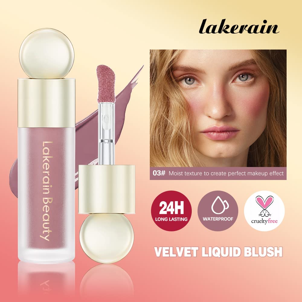 Velvet Cream Liquid Blush Stick for Cheeks Waterproof Long Lasting 0.35 oz - Image 4