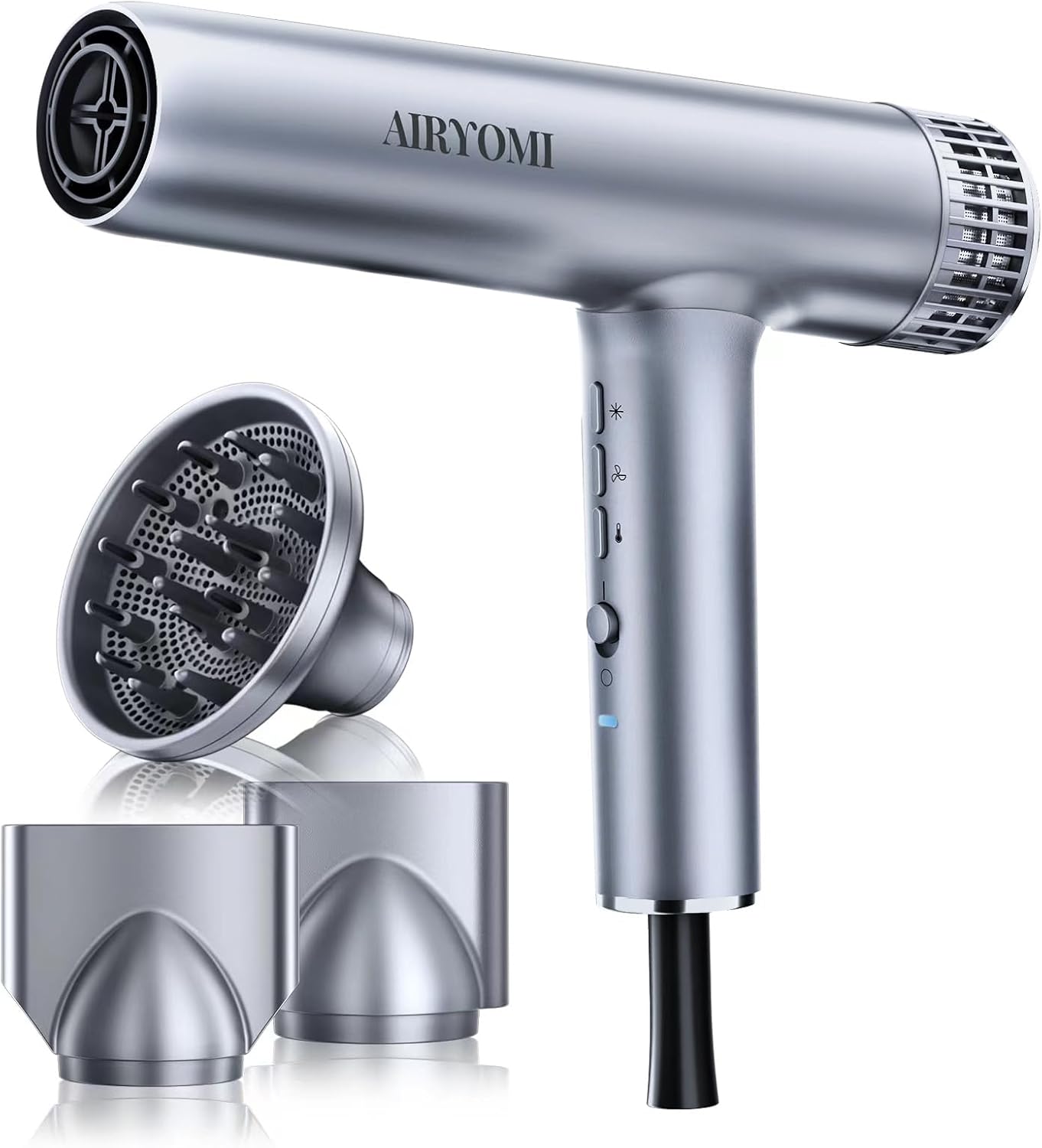 Hair Dryer, Professional Brushless Motor Ionic Hair Blow Dryer with Diffuser, Magnetic Nozzles, 0.83Pound, 2000W, 60dB, 3 Heat Settings & 3 Speed & Cold Settings