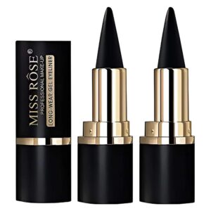 M Gel Eyeliner, 2 Pcs Black Eyeliner Pencils, delineador de ojos contra el agua, Easy to Use, Eye Makeup for Women (Black Pack of 2)