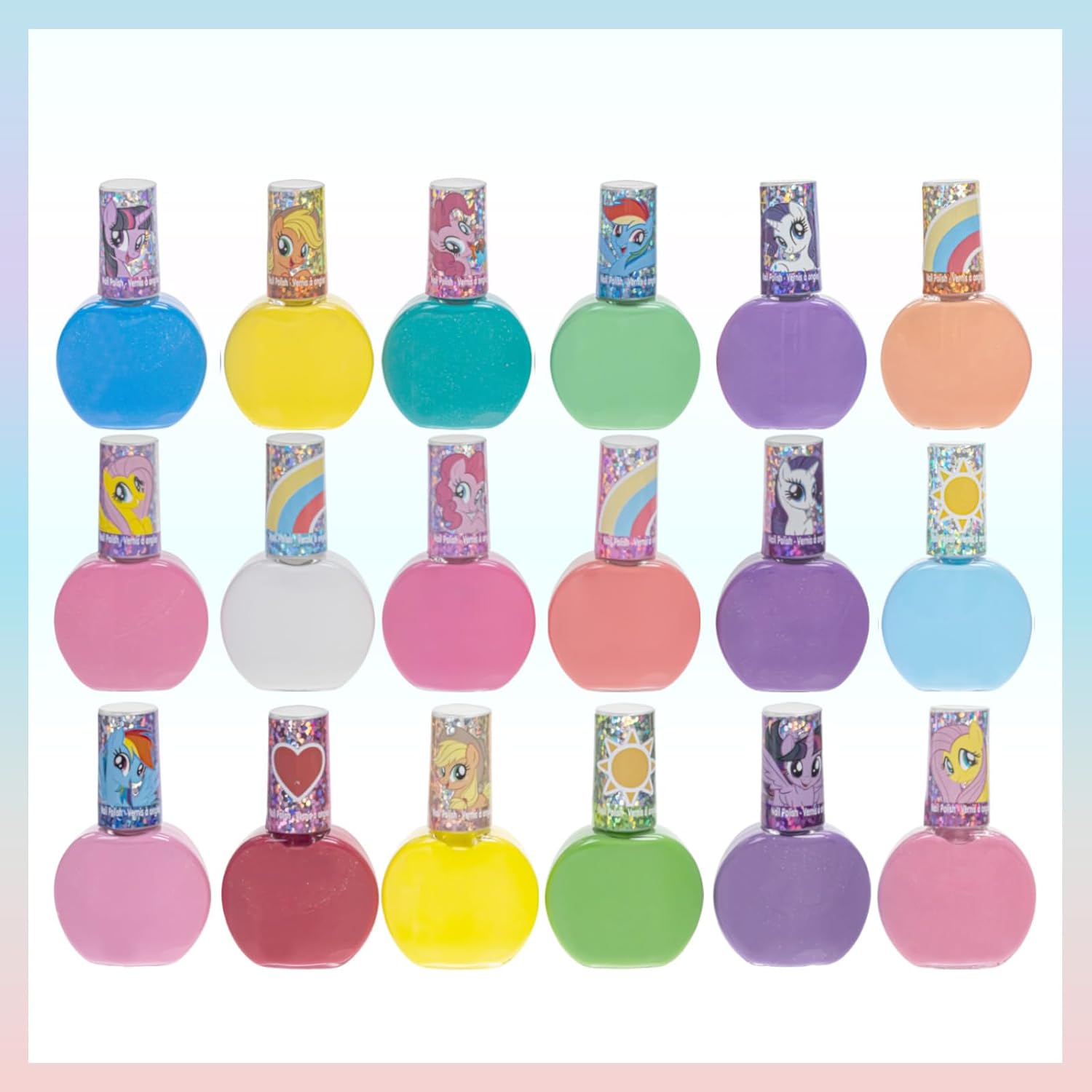 Townley Girl My Little Pony 18-Piece Non-Toxic Peel-Off Nail Polish Set for Kids Ages 3+ - Image 2