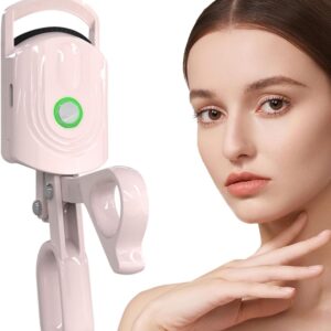 Heated Eyelash Curlers Electric Eyelash Curler USB Rechargeable Eyelash Curlers Natural Curling for Long Lasting Eye Lashe Women Makeup Tools Gift (Pink)